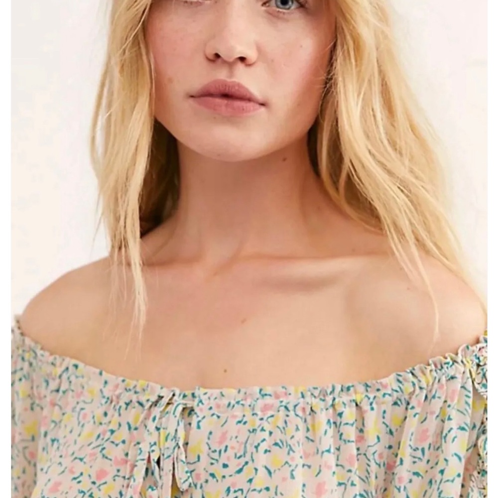 FREE PEOPLE Pink Foral Dress Mini Boho Small Flowers in Hair Babydoll Ruffles - Picture 7 of 16